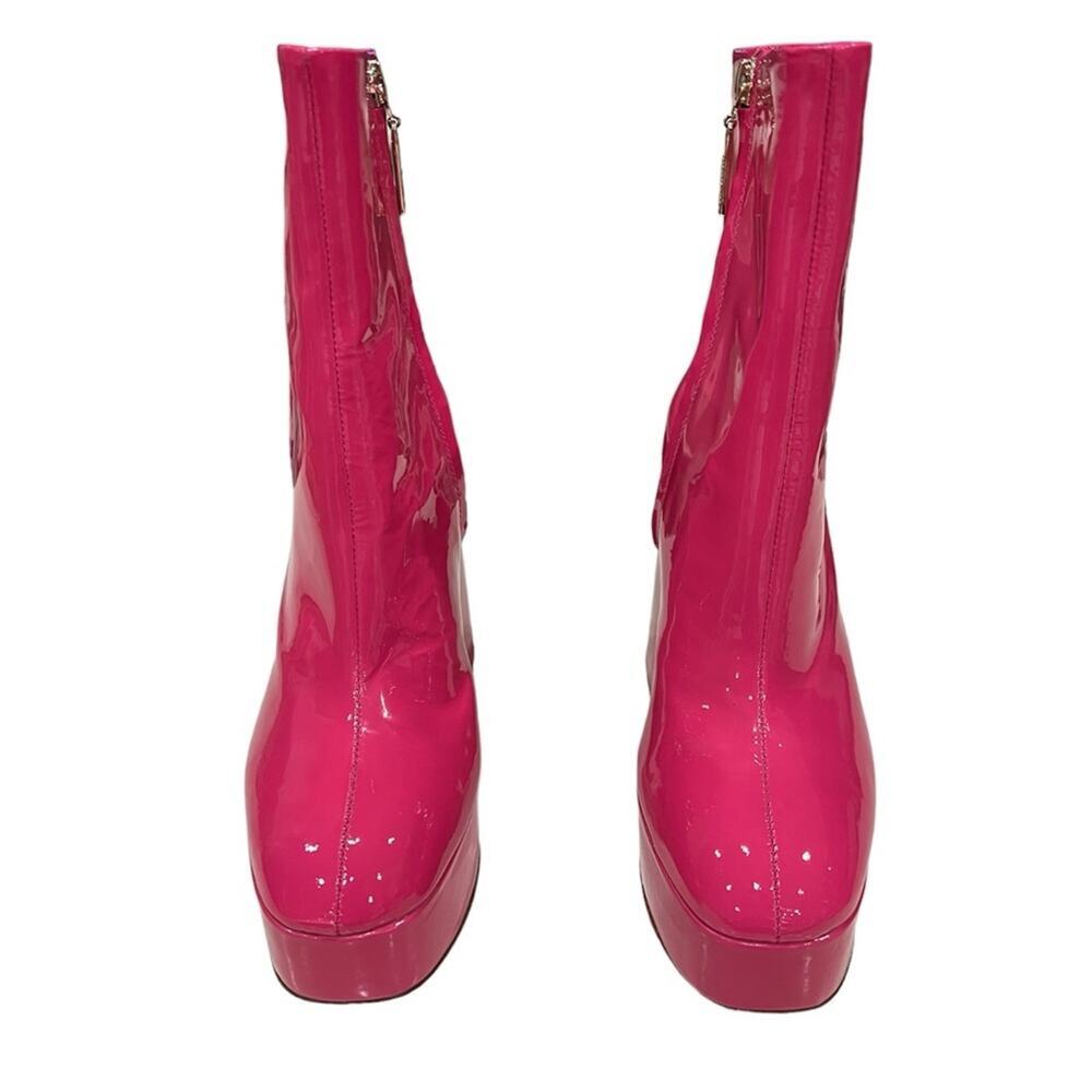 Larroude Dolly Boot in Pink Patent Leather - Picture 2 of 11